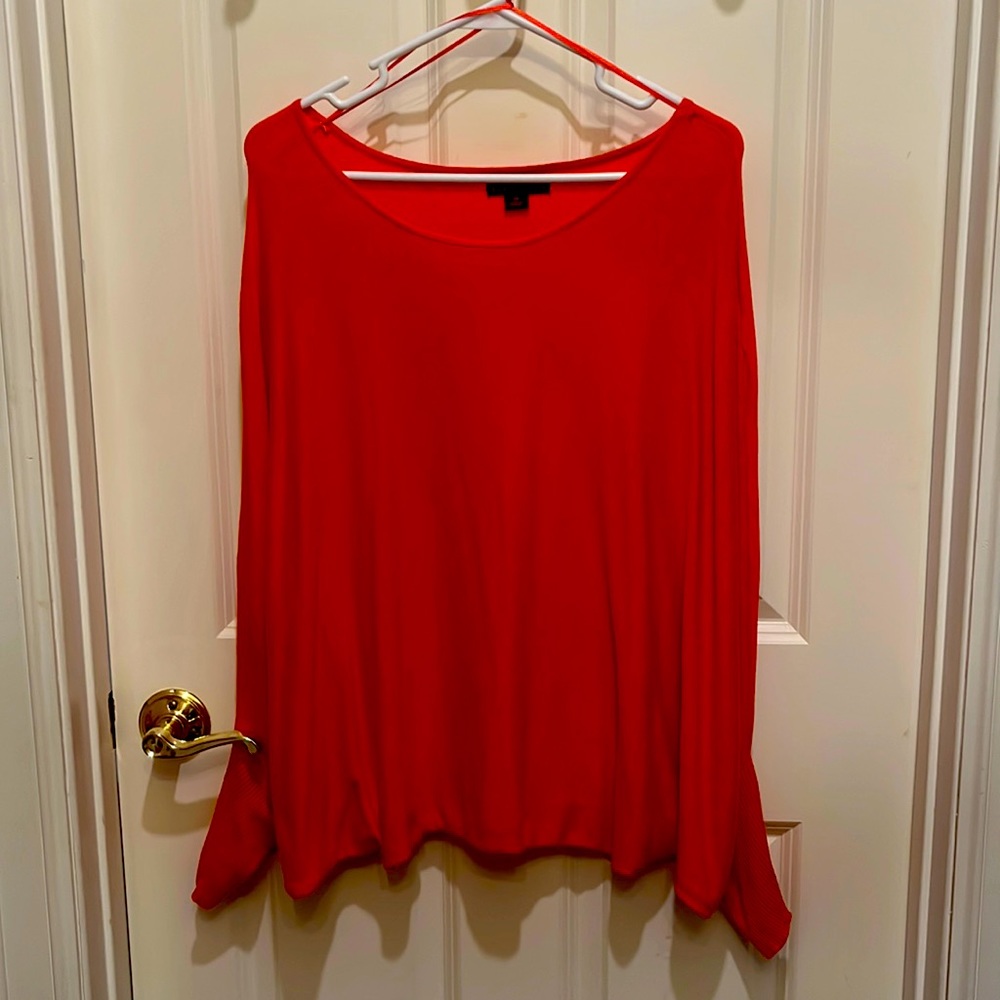 Deep orange bat wing dolman knit top sz M JW brand